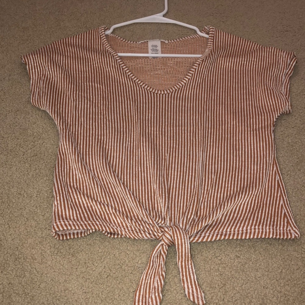 Striped orange/white top